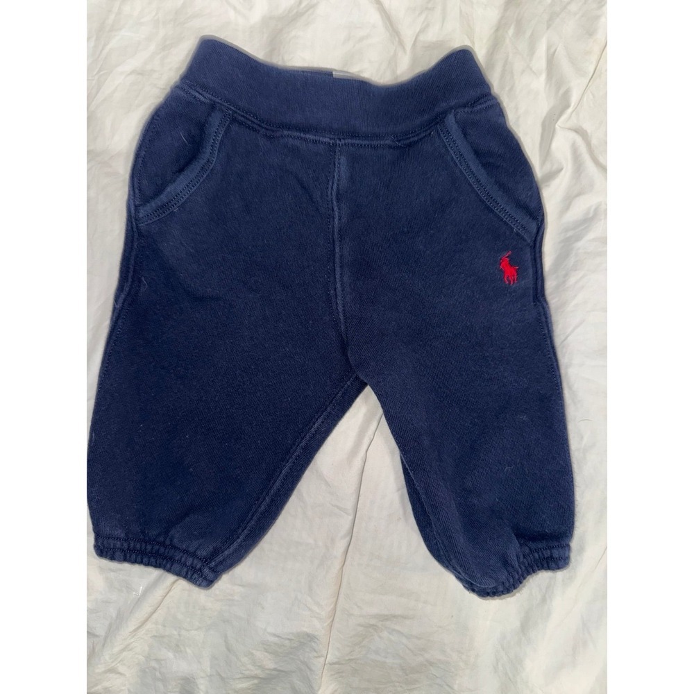 Ralph Lauren infant navy blue joggers with‎ red pony size 6 Months